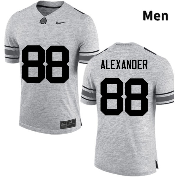 Ohio State Buckeyes AJ Alexander Men's #88 Gray Game Stitched College Football Jersey